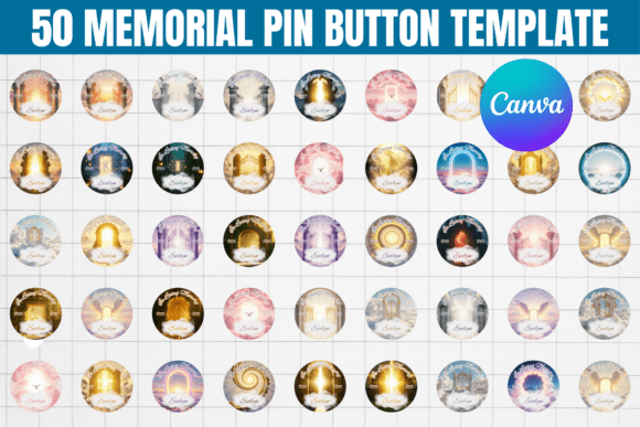50 Memorial Pin Button Template: Create Meaningful Tributes with Ease