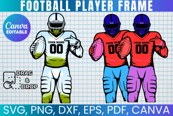 American Football Canva Frame Template: Design Assets for Game Day