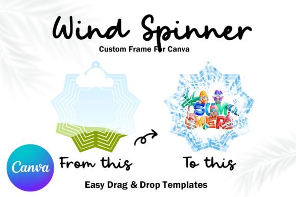 Bring Coastal Calm to Your Designs with Sunset Wind Spinner Canva Frame Template