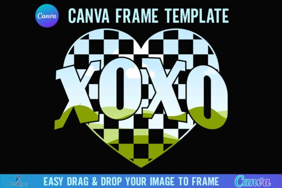 Checkered Heart Valentine XOXO Canva: A Playful Frame for Digital Projects