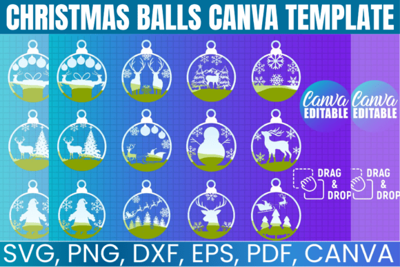 Create Festive Holiday Magic with the Christmas Balls Canva Frame Bundle
