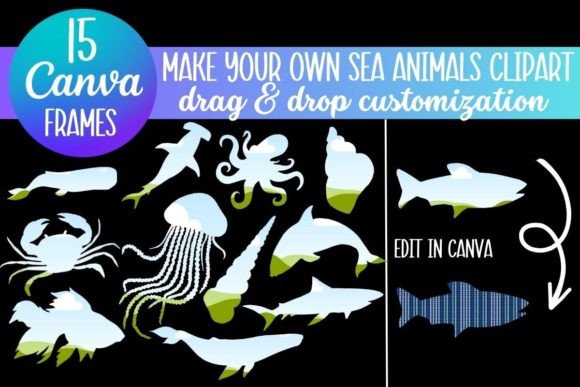 Create Your Own Sea Animals Canva Frames for Unique Designs