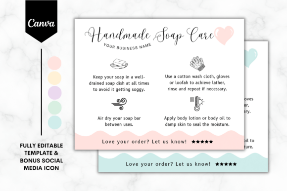Custom Soap Care Card Canva Template 1: Elevate Your Brand