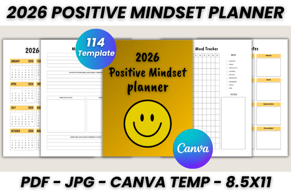 Design Your Best Year: The 2026 Positive Mindset Planner Canva