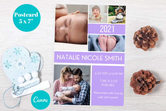 Editable Birth Announcements Made Simple with Canva