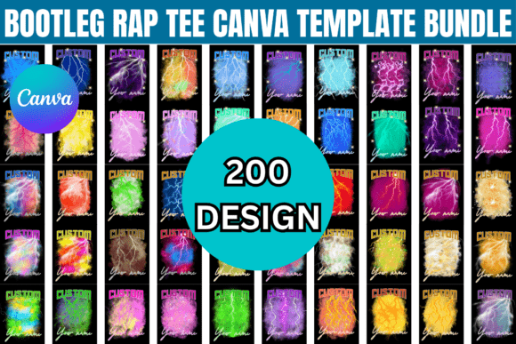 Master the 90s Aesthetic with 200 Bootleg Rap Tee Canva Templates