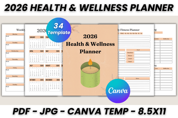 Master Your Year: The 2026 Health & Wellness Planner Canva Template