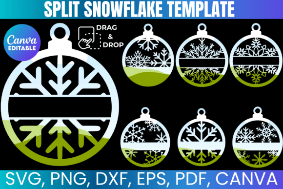 Split Snowflake Canva Template: Your Holiday Design Solution