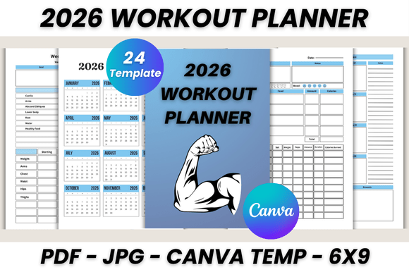 Streamline Your Fitness Goals with the 2026 Workout Planner Canva Template