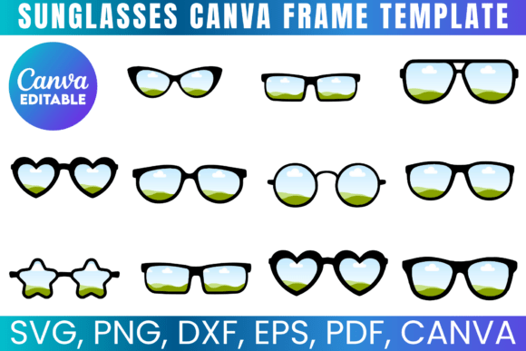 Unleash Your Brand's Vibe with the Sunglass Canva Frame Template
